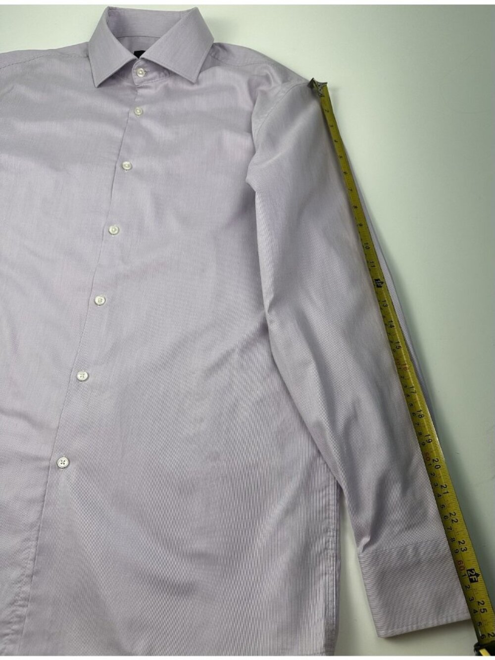 Hugo Boss Dress Shirt Mens 17 34/35 Purple Sharp Fit Button Up - Picture 8 of 8